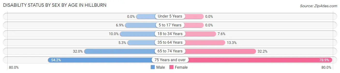 Disability Status by Sex by Age in Hillburn