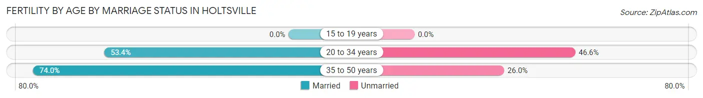 Female Fertility by Age by Marriage Status in Holtsville