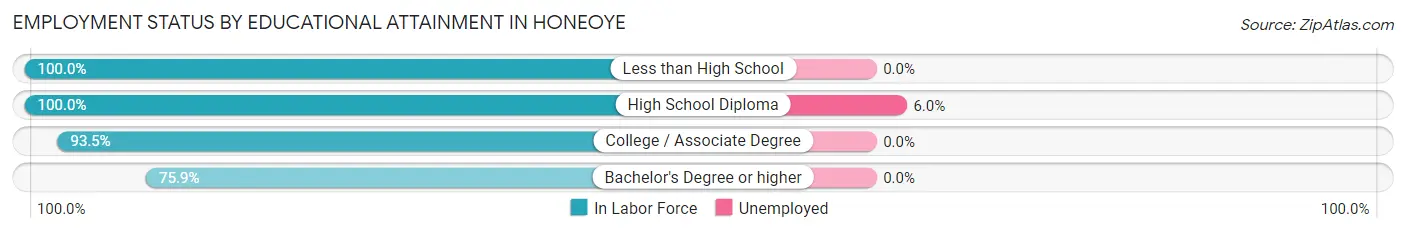 Employment Status by Educational Attainment in Honeoye