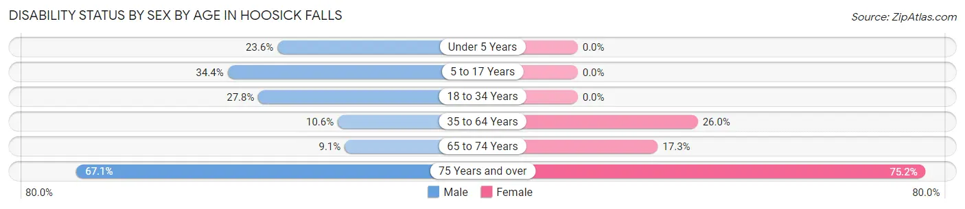 Disability Status by Sex by Age in Hoosick Falls