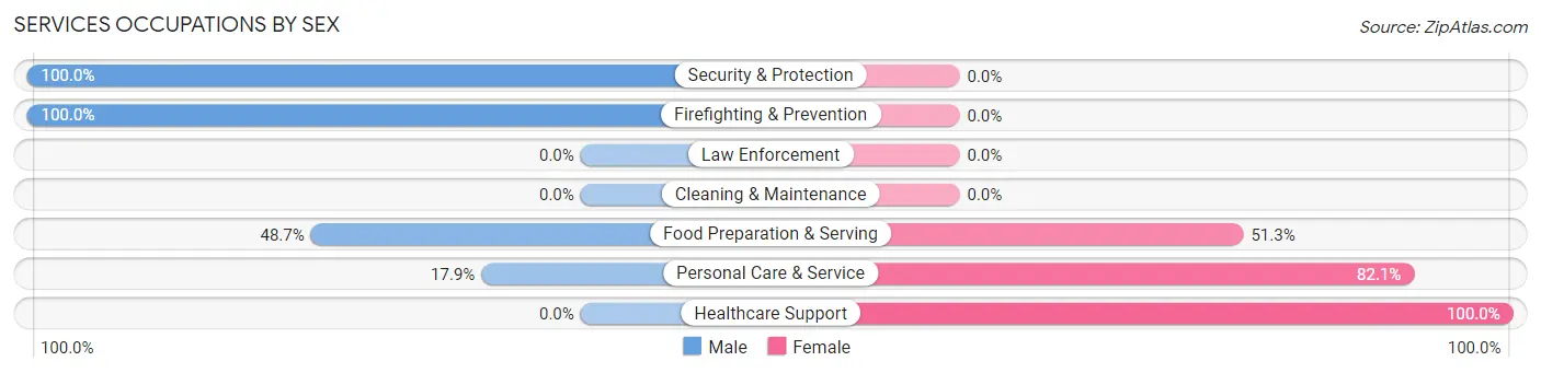 Services Occupations by Sex in Hoosick Falls