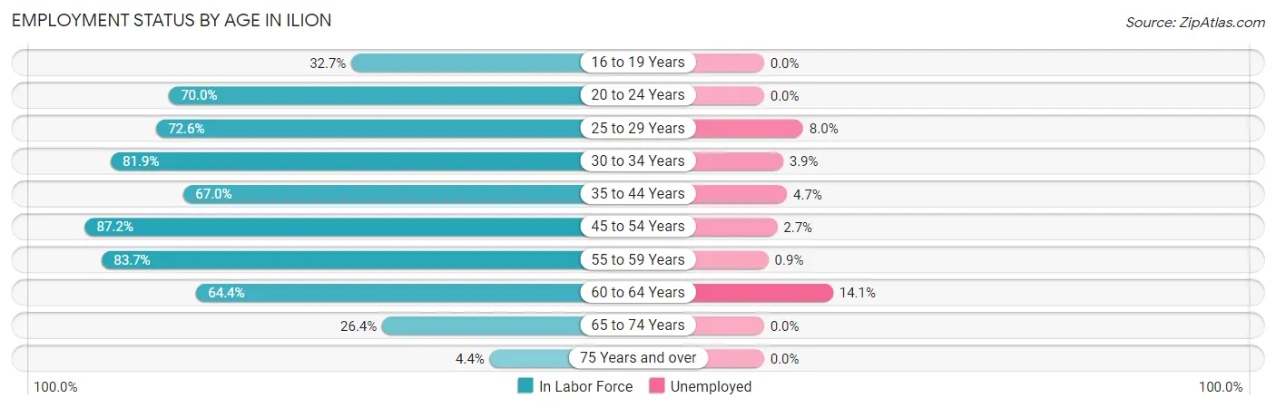 Employment Status by Age in Ilion