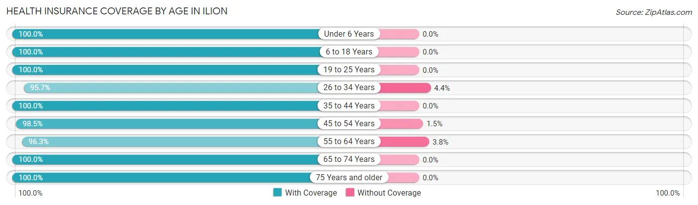 Health Insurance Coverage by Age in Ilion