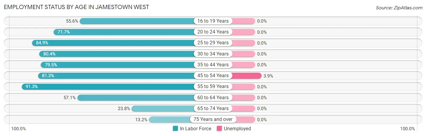 Employment Status by Age in Jamestown West