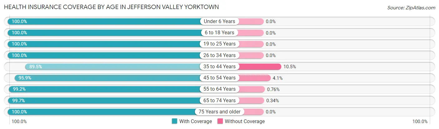 Health Insurance Coverage by Age in Jefferson Valley Yorktown