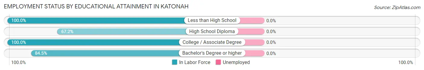 Employment Status by Educational Attainment in Katonah