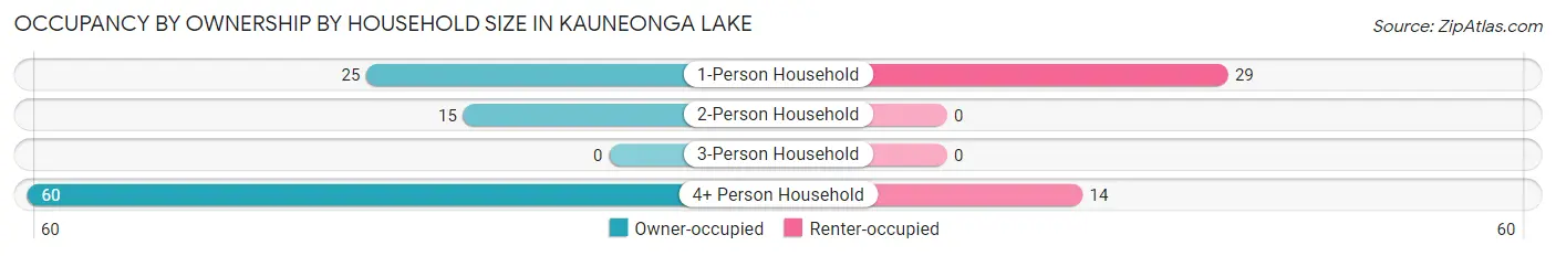 Occupancy by Ownership by Household Size in Kauneonga Lake