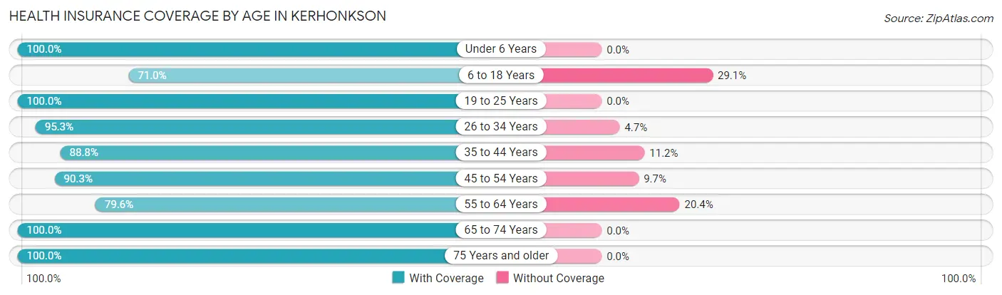 Health Insurance Coverage by Age in Kerhonkson