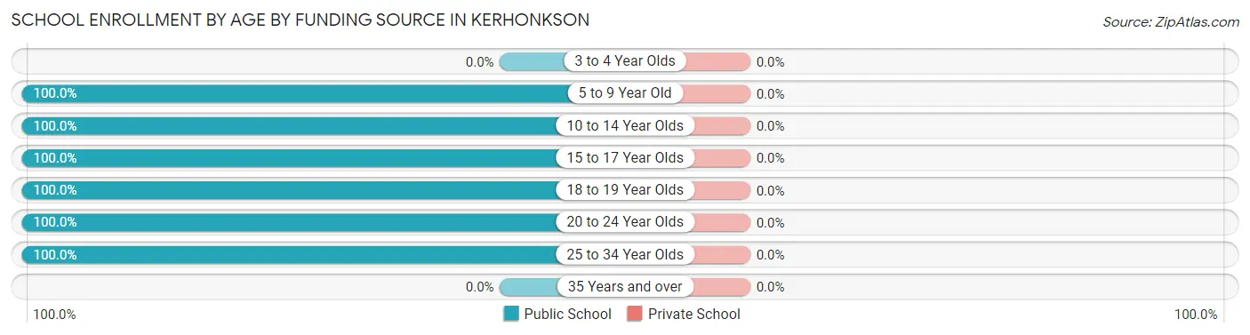 School Enrollment by Age by Funding Source in Kerhonkson