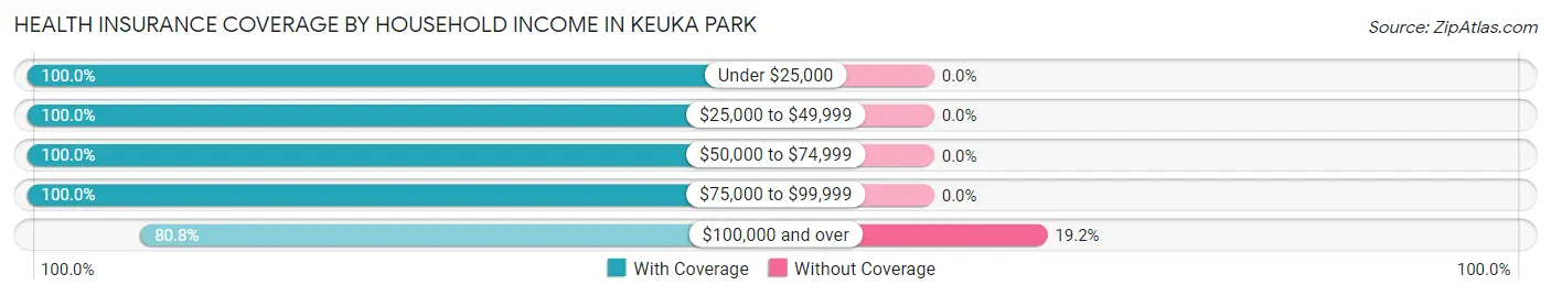 Health Insurance Coverage by Household Income in Keuka Park