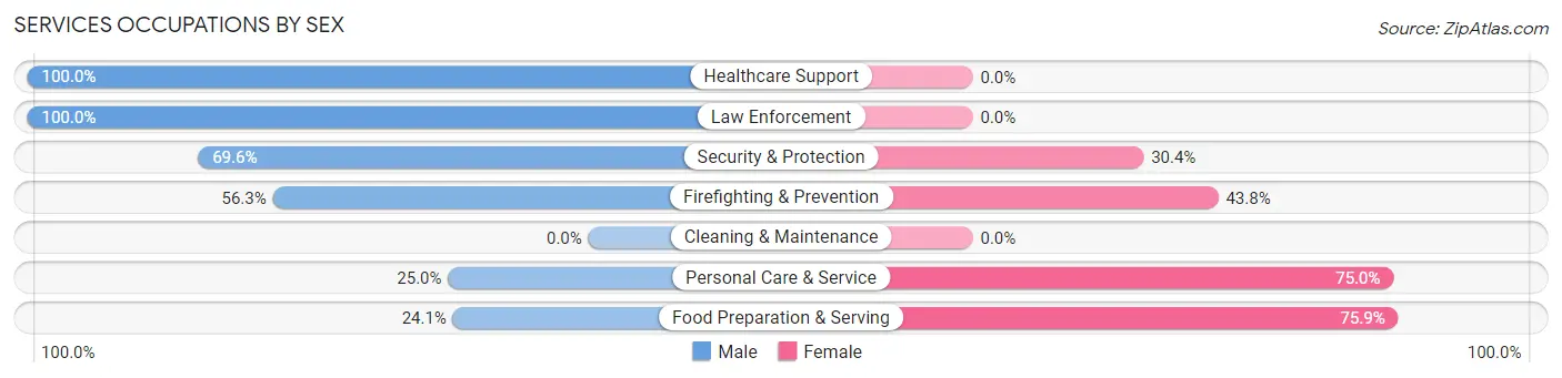 Services Occupations by Sex in Keuka Park
