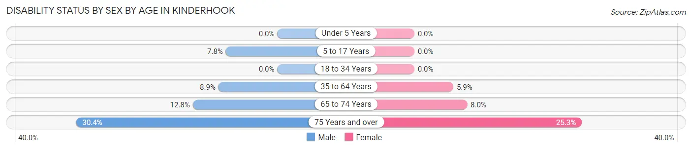Disability Status by Sex by Age in Kinderhook