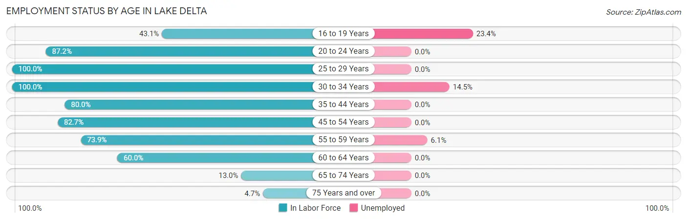 Employment Status by Age in Lake Delta