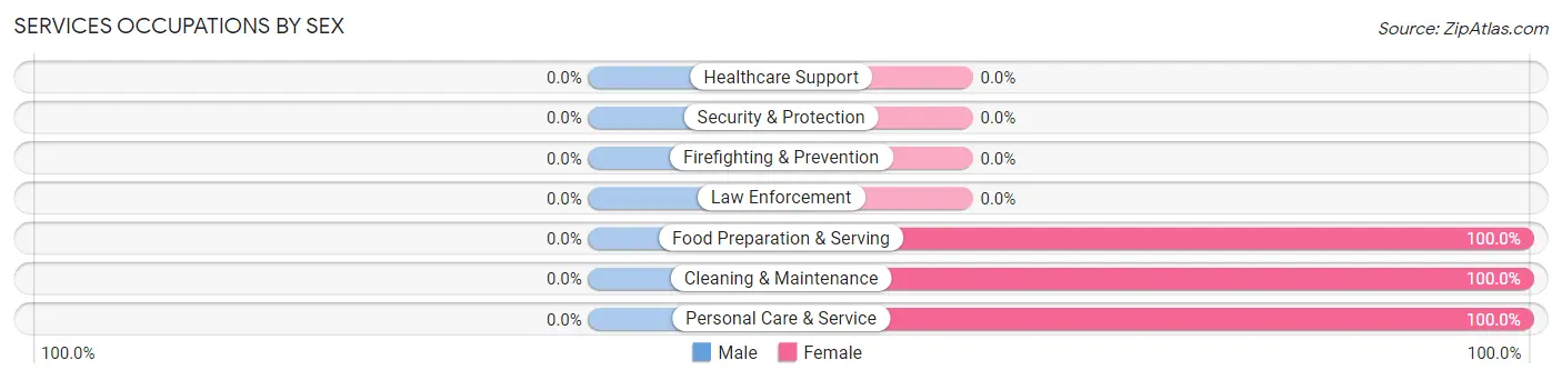 Services Occupations by Sex in Lake Luzerne