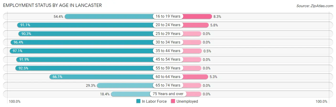 Employment Status by Age in Lancaster