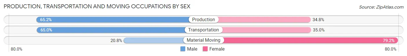 Production, Transportation and Moving Occupations by Sex in Le Roy