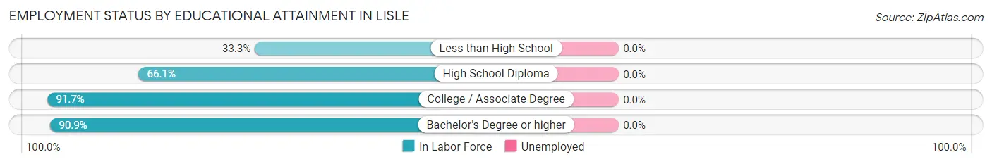 Employment Status by Educational Attainment in Lisle