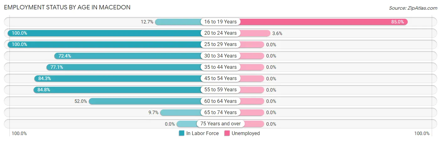 Employment Status by Age in Macedon