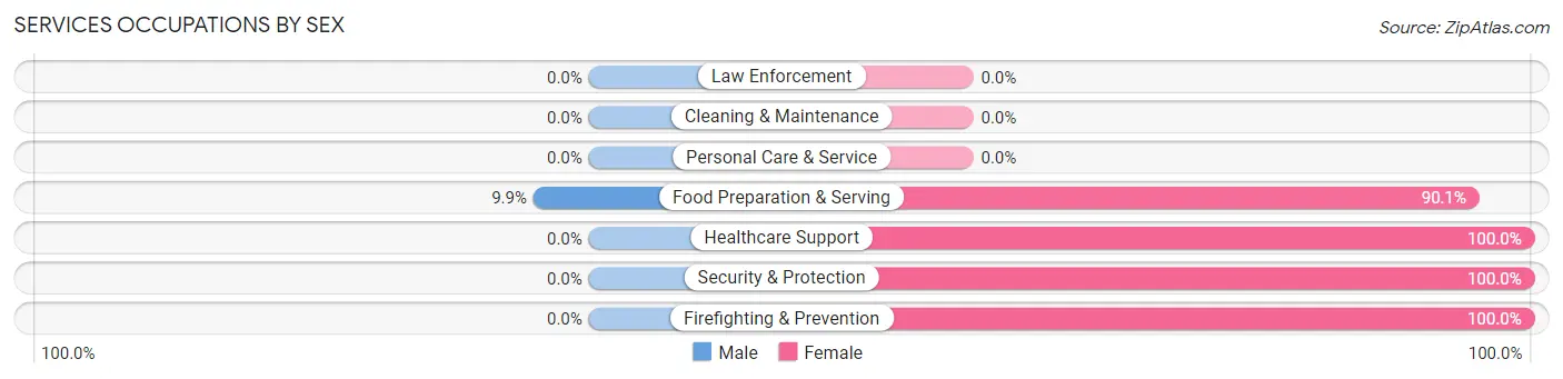 Services Occupations by Sex in Machias