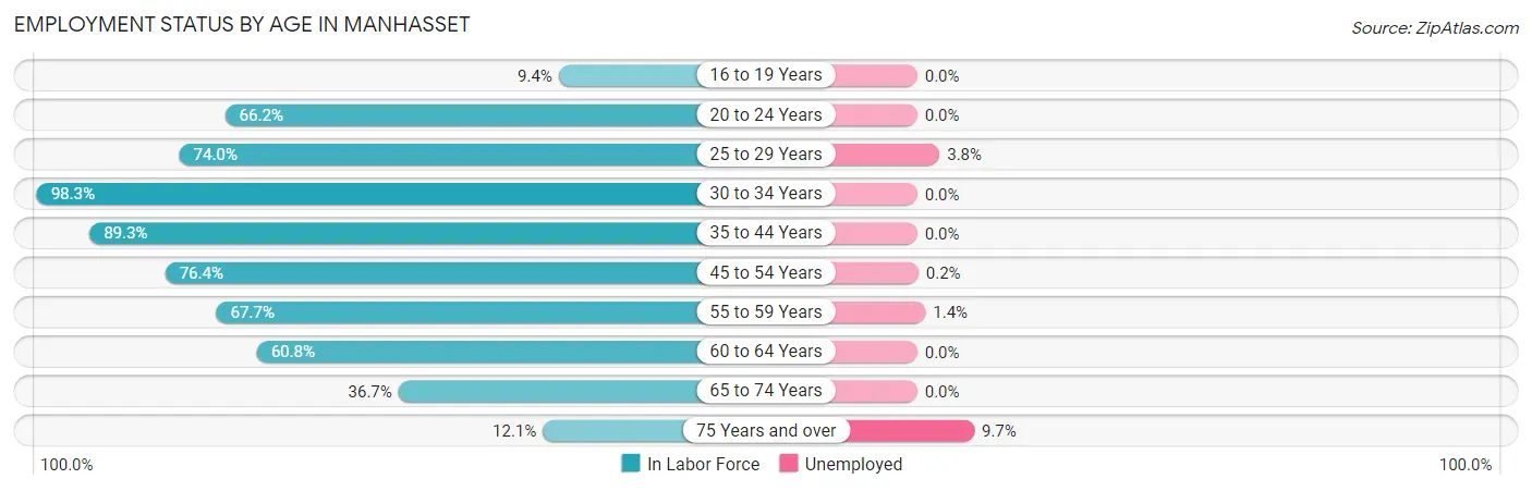 Employment Status by Age in Manhasset