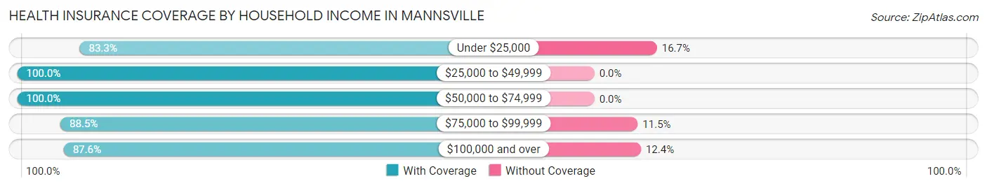 Health Insurance Coverage by Household Income in Mannsville