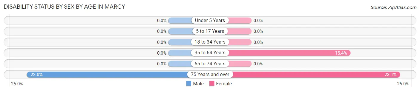 Disability Status by Sex by Age in Marcy