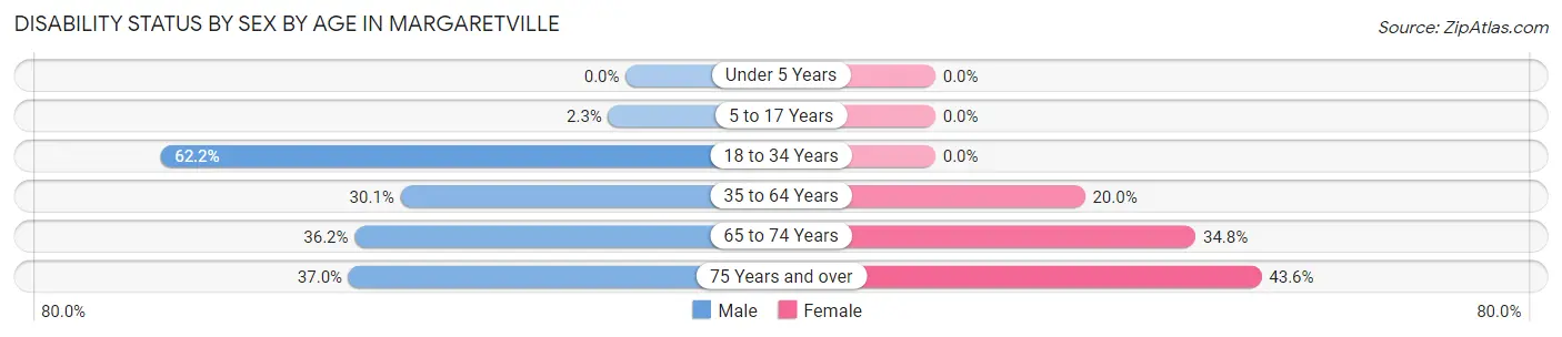 Disability Status by Sex by Age in Margaretville