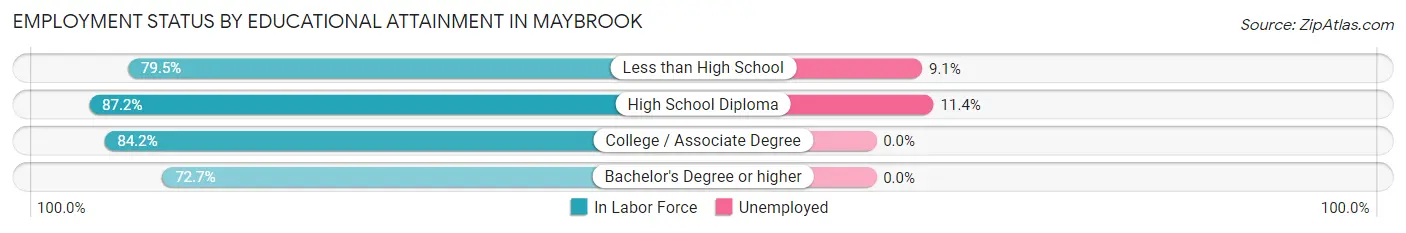Employment Status by Educational Attainment in Maybrook