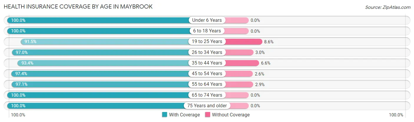Health Insurance Coverage by Age in Maybrook