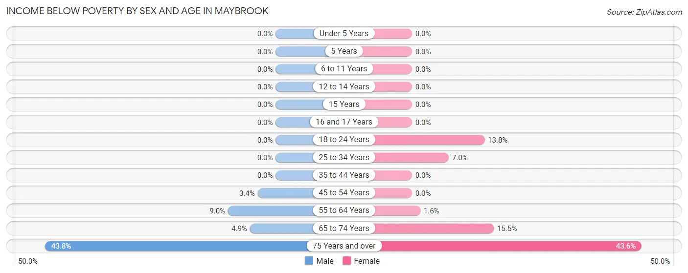 Income Below Poverty by Sex and Age in Maybrook