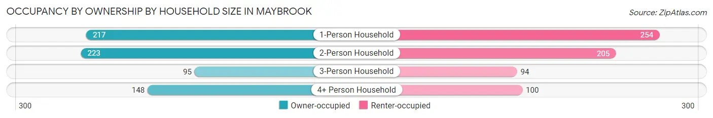 Occupancy by Ownership by Household Size in Maybrook