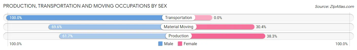 Production, Transportation and Moving Occupations by Sex in Medford
