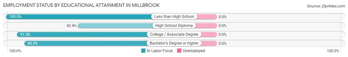 Employment Status by Educational Attainment in Millbrook