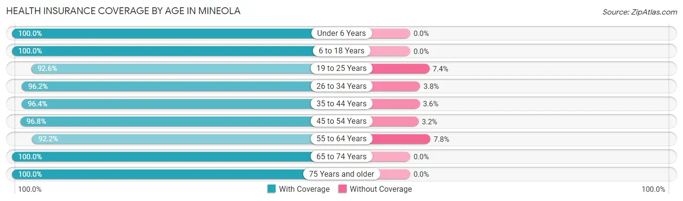 Health Insurance Coverage by Age in Mineola