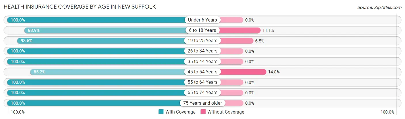Health Insurance Coverage by Age in New Suffolk