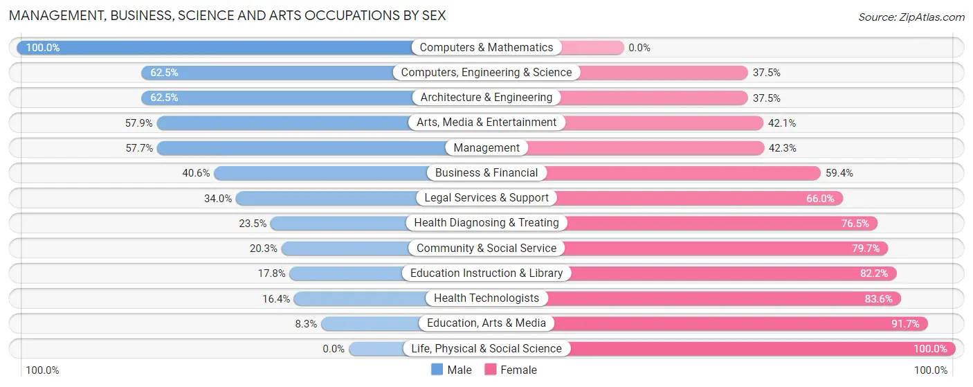 Management, Business, Science and Arts Occupations by Sex in New Windsor