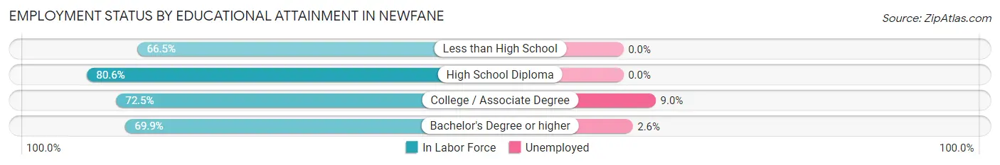 Employment Status by Educational Attainment in Newfane