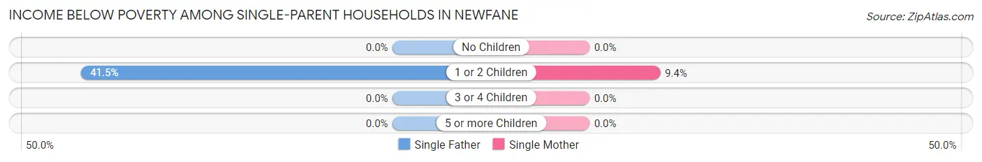 Income Below Poverty Among Single-Parent Households in Newfane