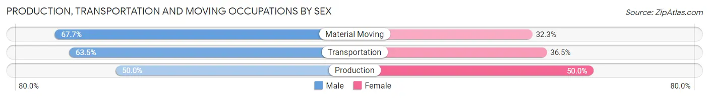 Production, Transportation and Moving Occupations by Sex in Newfane