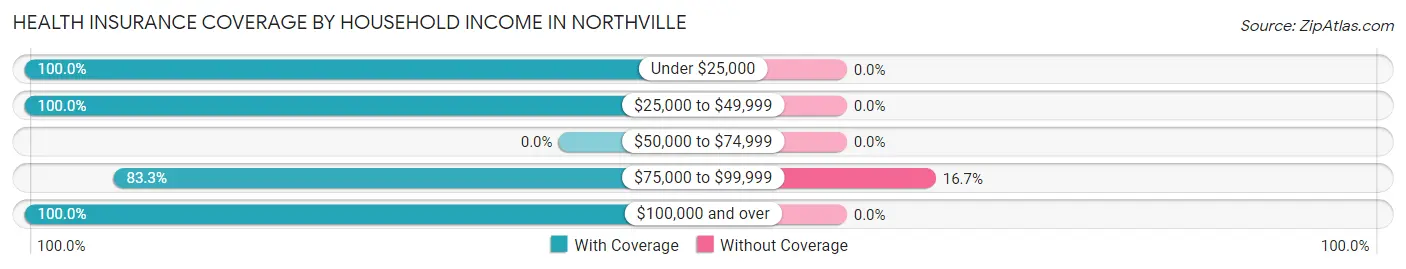 Health Insurance Coverage by Household Income in Northville