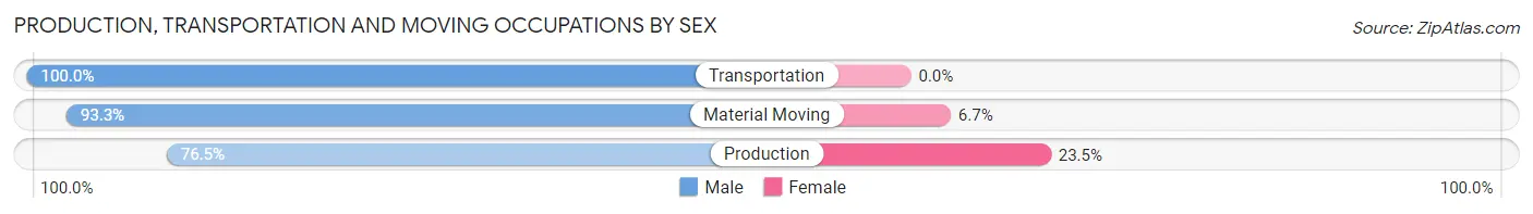 Production, Transportation and Moving Occupations by Sex in Orangeburg