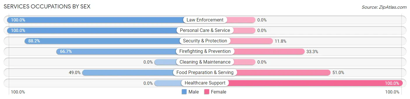 Services Occupations by Sex in Otisville