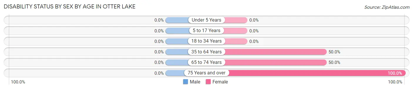 Disability Status by Sex by Age in Otter Lake