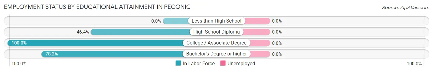 Employment Status by Educational Attainment in Peconic