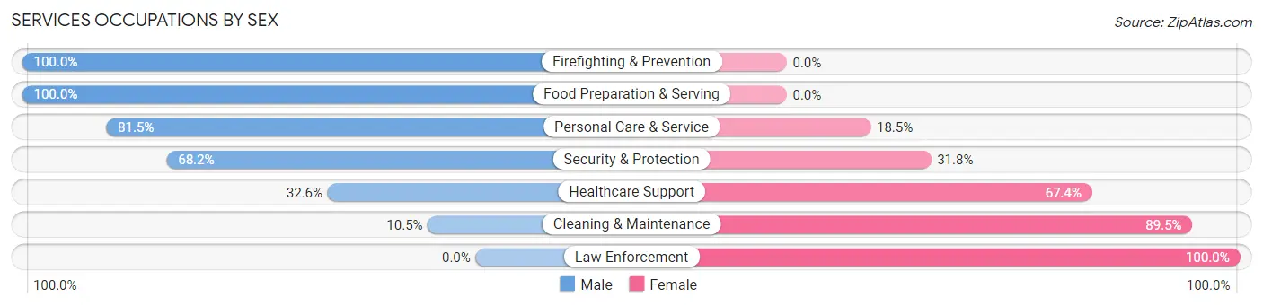 Services Occupations by Sex in Phelps