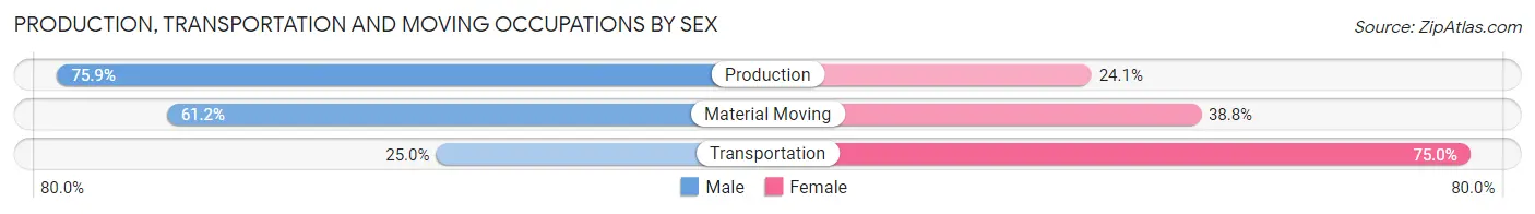 Production, Transportation and Moving Occupations by Sex in Phoenix