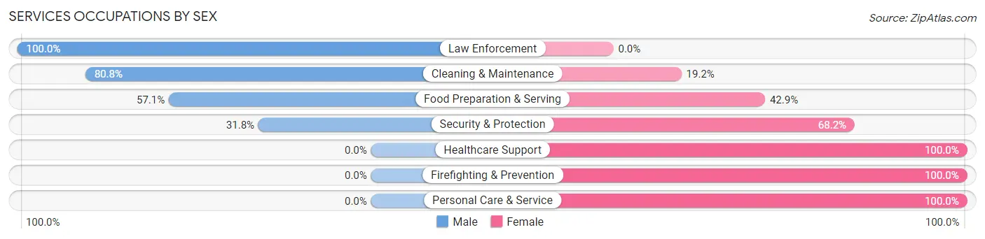 Services Occupations by Sex in Phoenix