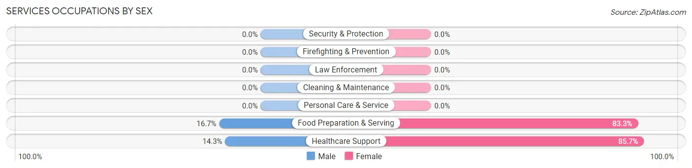 Services Occupations by Sex in Port Leyden