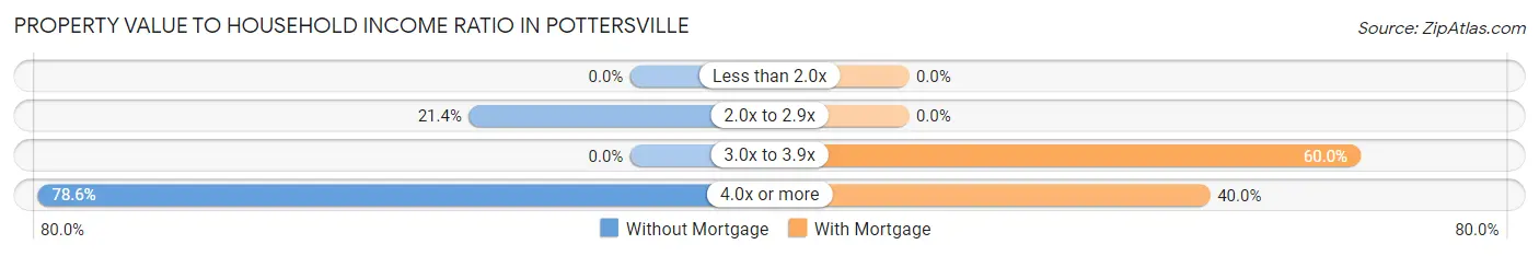 Property Value to Household Income Ratio in Pottersville