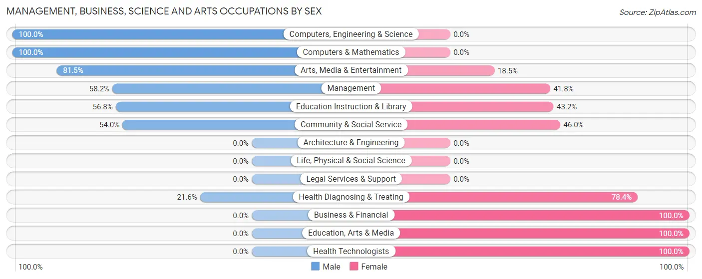Management, Business, Science and Arts Occupations by Sex in Richfield Springs